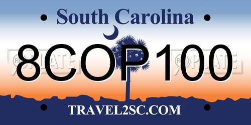 8COP100 South Carolina License Plate