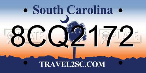 8CQ2172 South Carolina License Plate