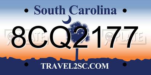 8CQ2177 South Carolina License Plate