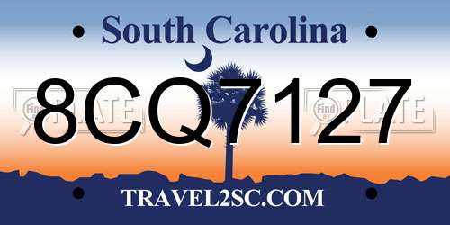 8CQ7127 South Carolina License Plate