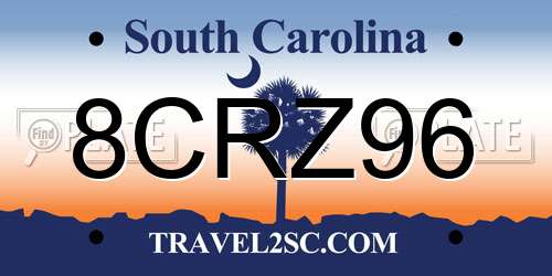 8CRZ96 South Carolina License Plate