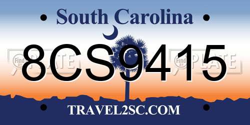 8CS9415 South Carolina License Plate