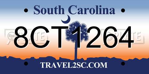 8CT1264 South Carolina License Plate
