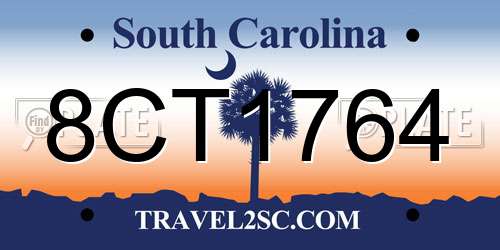 8CT1764 South Carolina License Plate
