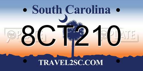 8CT210 South Carolina License Plate