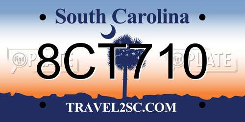 8CT710 South Carolina License Plate