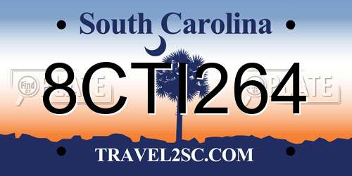 8CTI264 South Carolina License Plate