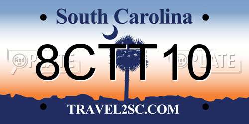 8CTT10 South Carolina License Plate