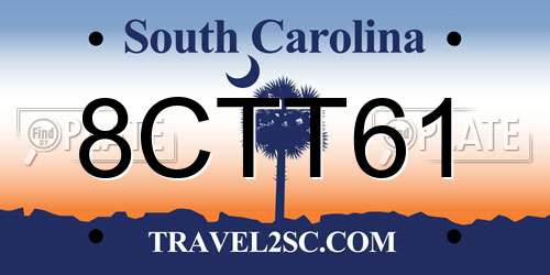 8CTT61 South Carolina License Plate