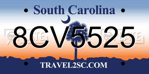 8CV5525 South Carolina License Plate