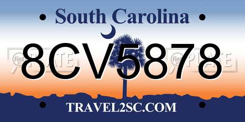 8CV5878 South Carolina License Plate
