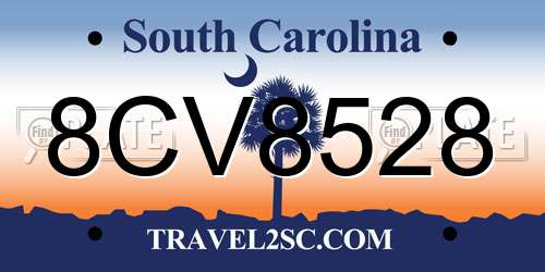 8CV8528 South Carolina License Plate