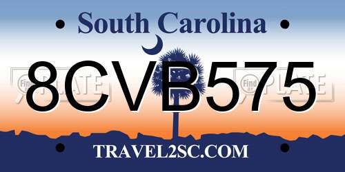 8CVB575 South Carolina License Plate