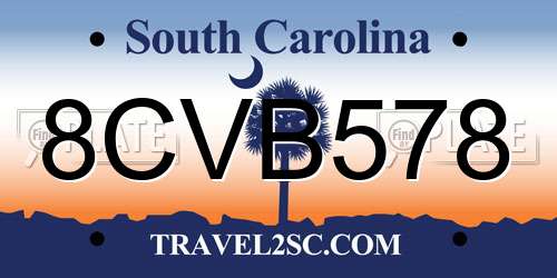 8CVB578 South Carolina License Plate