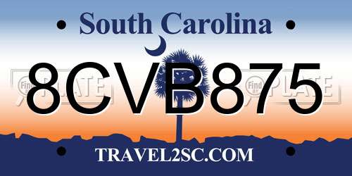 8CVB875 South Carolina License Plate