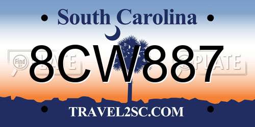 8CW887 South Carolina License Plate