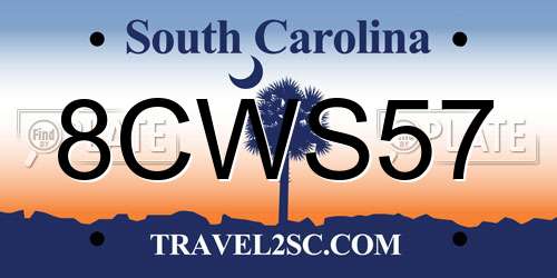 8CWS57 South Carolina License Plate