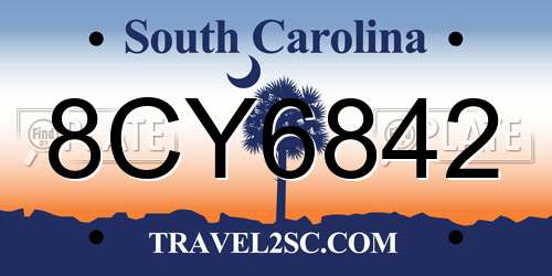 8CY6842 South Carolina License Plate