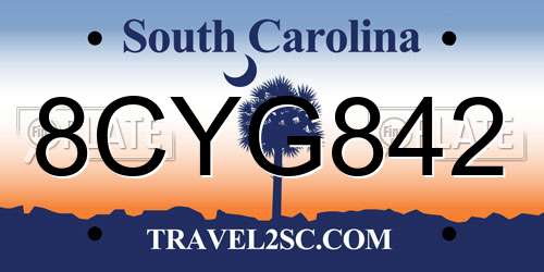 8CYG842 South Carolina License Plate