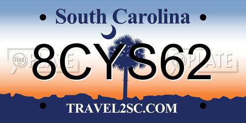 8CYS62 South Carolina License Plate