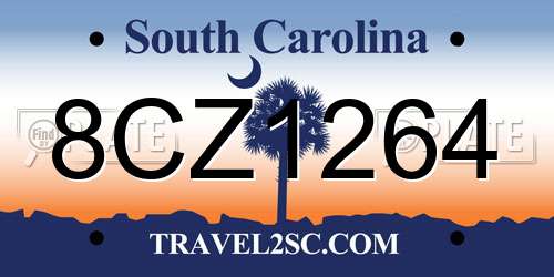 8CZ1264 South Carolina License Plate