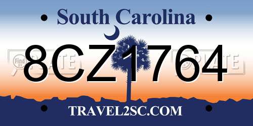 8CZ1764 South Carolina License Plate
