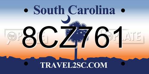 8CZ761 South Carolina License Plate
