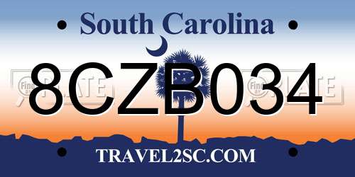 8CZB034 South Carolina License Plate