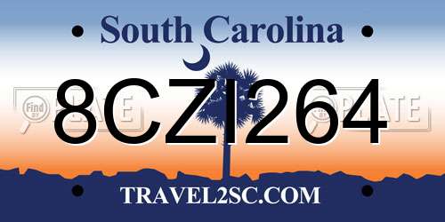 8CZI264 South Carolina License Plate