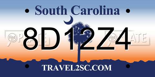 8D12Z4 South Carolina License Plate