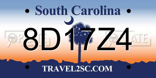8D17Z4 South Carolina License Plate