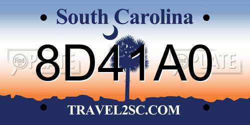 8D41A0 South Carolina License Plate