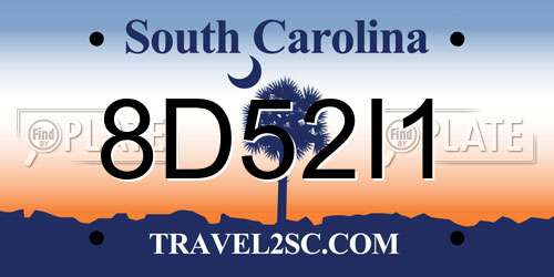 8D52I1 South Carolina License Plate