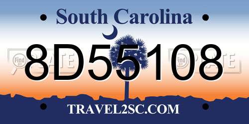 8D55108 South Carolina License Plate