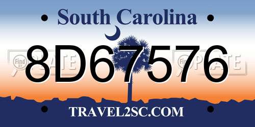 8D67576 South Carolina License Plate
