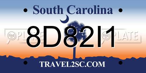 8D82I1 South Carolina License Plate