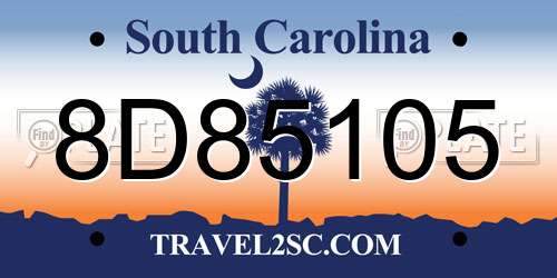 8D85105 South Carolina License Plate