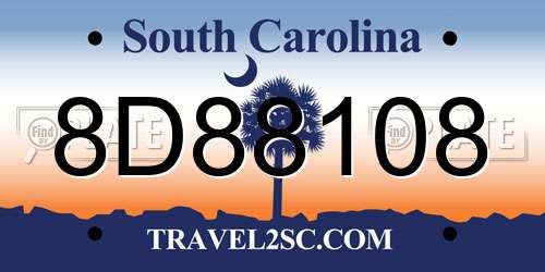 8D88108 South Carolina License Plate