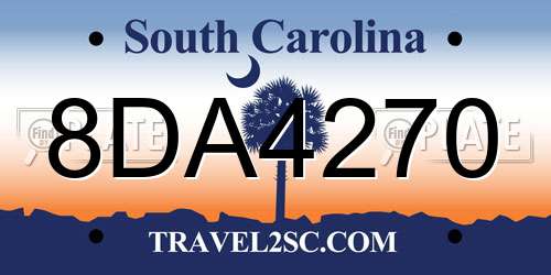 8DA4270 South Carolina License Plate