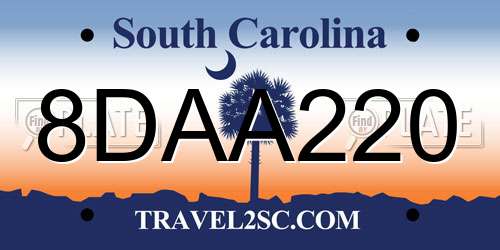 8DAA220 South Carolina License Plate
