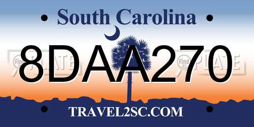 8DAA270 South Carolina License Plate