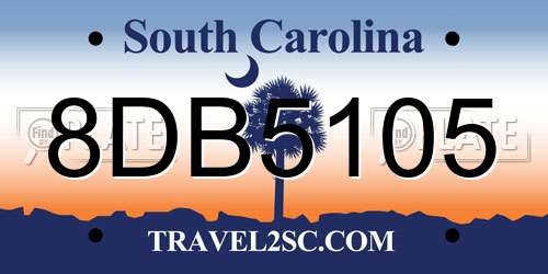 8DB5105 South Carolina License Plate