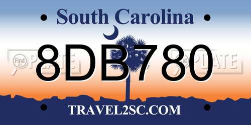 8DB780 South Carolina License Plate