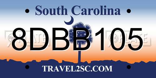 8DBB105 South Carolina License Plate
