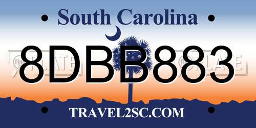 8DBB883 South Carolina License Plate
