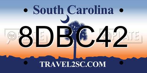 8DBC42 South Carolina License Plate