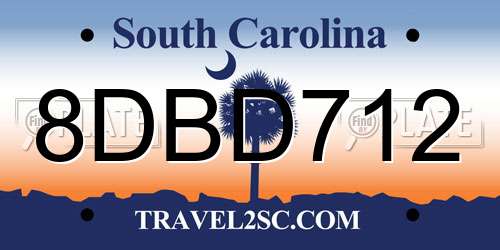 8DBD712 South Carolina License Plate