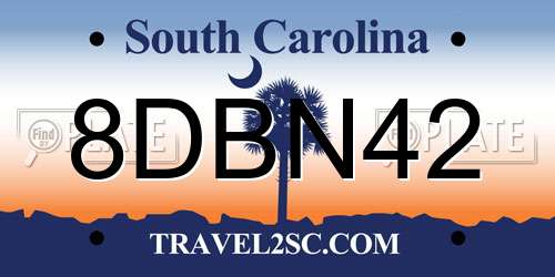 8DBN42 South Carolina License Plate