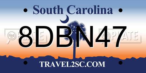 8DBN47 South Carolina License Plate