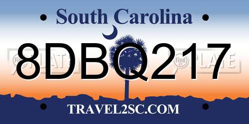 8DBQ217 South Carolina License Plate